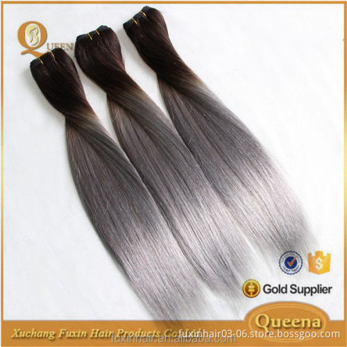 Human Hair Weaving Wig Non-remy Hair Silky Straight Wave Machine Grey Silver Brazilian Hair Extension Tangle Free ,no Shedding